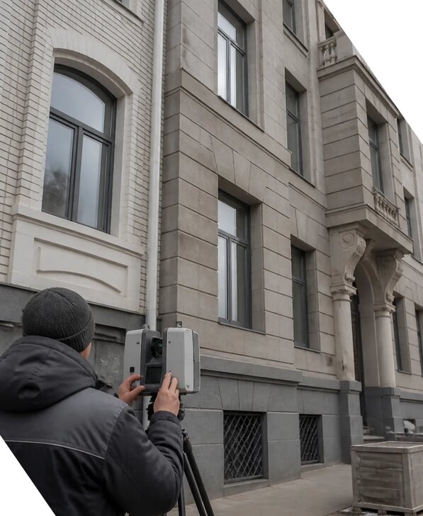 Лазерное сканирование фасадов зданий для обследования в Томске